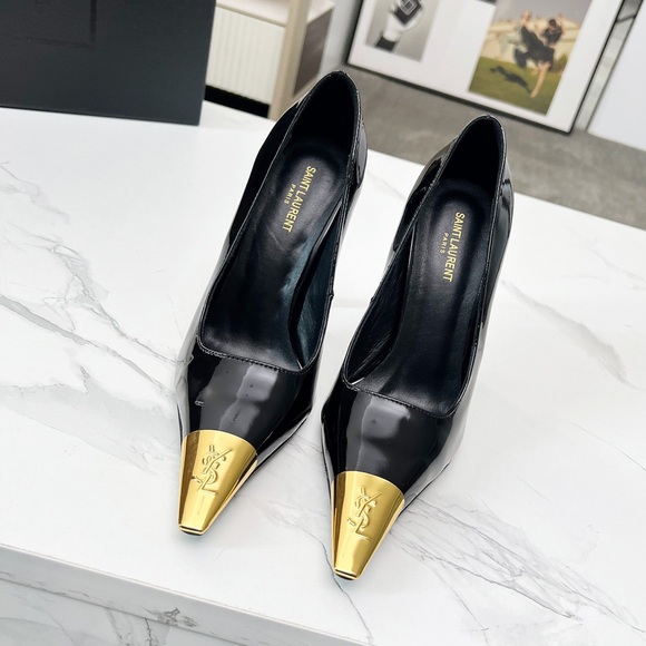 Yves Saint Laurent Opyum Heels In Patent Leather Black - Picture 1 of 9